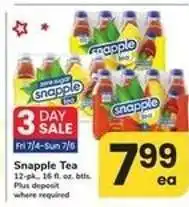 Safeway Snapple Tea offer