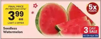 Safeway Seedless Watermelon offer