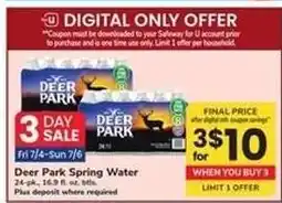 Safeway Deer Park Spring Water offer