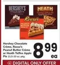 Safeway Hershey Chocolate Crème, Reese's Peanut Butter Crème or Heath Toffee Apple Pie offer