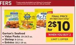 Safeway Gorton's Seafood offer