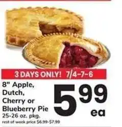 Safeway 8 Apple, Dutch, Cherry or Blueberry Pie offer