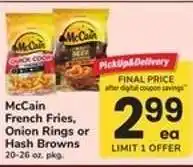 Safeway McCain French Fries, Onion Rings or Hash Browns offer