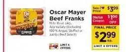 ShopRite Oscar Mayer Beef Franks offer