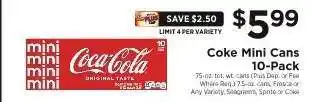 ShopRite Coke Mini Cans 10-Pack offer