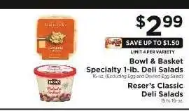 ShopRite Bowl & Basket Specialty 1-lb. Deli Salads offer