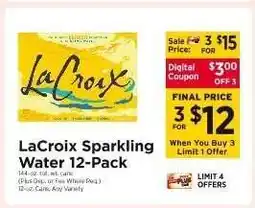 ShopRite LaCroix Sparkling Water 12 Pack offer