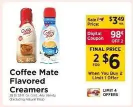 ShopRite Coffee Mate Flavored Creamers offer