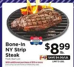 ShopRite Bone-in NY Strip Steak offer