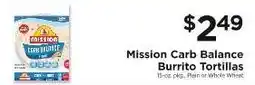 ShopRite Mission Carb Balance Burrito Tortillas offer