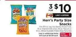 ShopRite Herr's Party Size Snacks offer