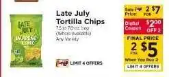 ShopRite Late July Tortilla Chips offer