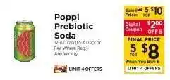 ShopRite Poppi Prebiotic Soda offer