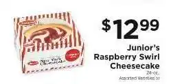 ShopRite Junior's Raspberry Swirl Cheesecake offer