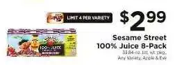 ShopRite Sesame Street 100% Juice 8-Pack offer