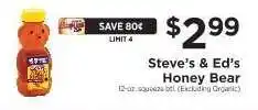ShopRite Steve's & Ed's Honey Bear offer