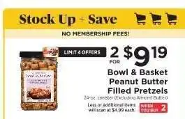 ShopRite Bowl & Basket Peanut Butter Filled Pretzels offer