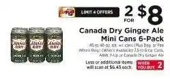 ShopRite Canada Dry Ginger Ale Mini Cans 6-Pack offer