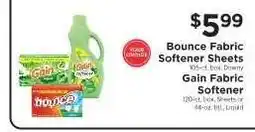 ShopRite Bounce Fabric Softener Sheets / Gain Fabric Softener offer