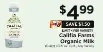 ShopRite Califia Farms Organic Milk offer