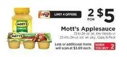 ShopRite Mott's Applesauce offer