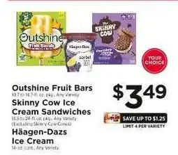 ShopRite Outshine Fruit Bars, Skinny Cow Ice Cream Sandwiches, Häagen-Dazs Ice Cream offer