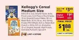 ShopRite Kellogg's Cereal Medium Size offer