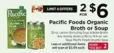ShopRite Pacific Foods Organic Broth or Soup offer
