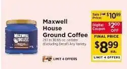 ShopRite Maxwell House Ground Coffee offer