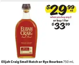 Winn Dixie Elijah Craig Small Batch or Rye Bourbon offer