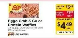 ShopRite Eggo Grab & Go or Protein Waffles offer