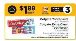 ShopRite Colgate Toothpaste / Colgate Extra Clean Toothbrush offer