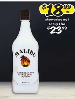 Winn Dixie Malibu Caribbean Rum with Coconut Liqueur offer