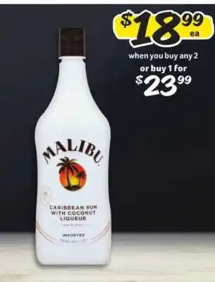 Winn Dixie Malibu Caribbean Rum with Coconut Liqueur offer