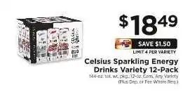 ShopRite Celsius Sparkling Energy Drinks Variety 12-Pack offer