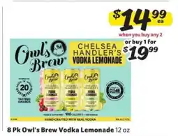 Winn Dixie 8 Pk Owl's Brew Vodka Lemonade offer