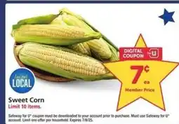 Safeway Sweet Corn offer
