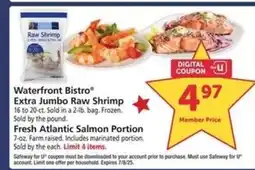 Safeway Waterfront BISTRO Extra Jumbo Raw Shrimp offer