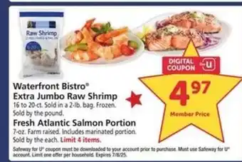 Safeway Waterfront BISTRO Extra Jumbo Raw Shrimp offer