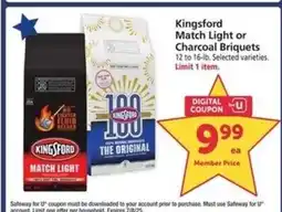 Safeway Kingsford Match Light or Charcoal Briquets offer