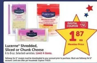 Safeway Lucerne Cheese offer