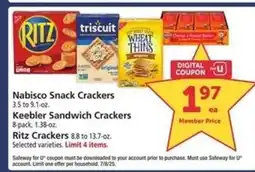 Safeway Nabisco Snack Crackers offer