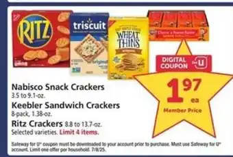 Safeway Nabisco Snack Crackers offer
