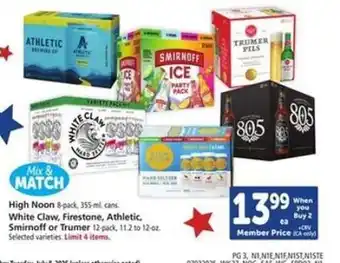 Safeway High Noon, White Claw, Firestone, Athletic, Smirnoff or Trumer offer