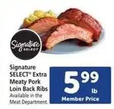 Safeway Signature SELECT Extra Meaty Pork Loin Back Ribs offer