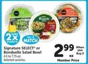 Safeway Signature SELECT or Bonduelle Salad Bowl offer