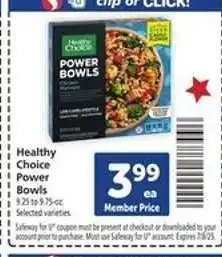 Safeway Healthy Choice Power Bowls offer
