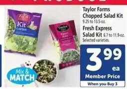 Safeway Taylor Farms Chopped Salad Kit & Fresh Express Salad Kit offer