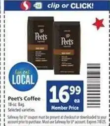 Safeway Peet's Coffee offer