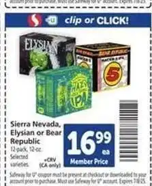 Safeway Sierra Nevada, Elysian or Bear Republic offer